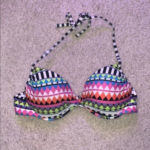 Neon Geometric Bikini Top